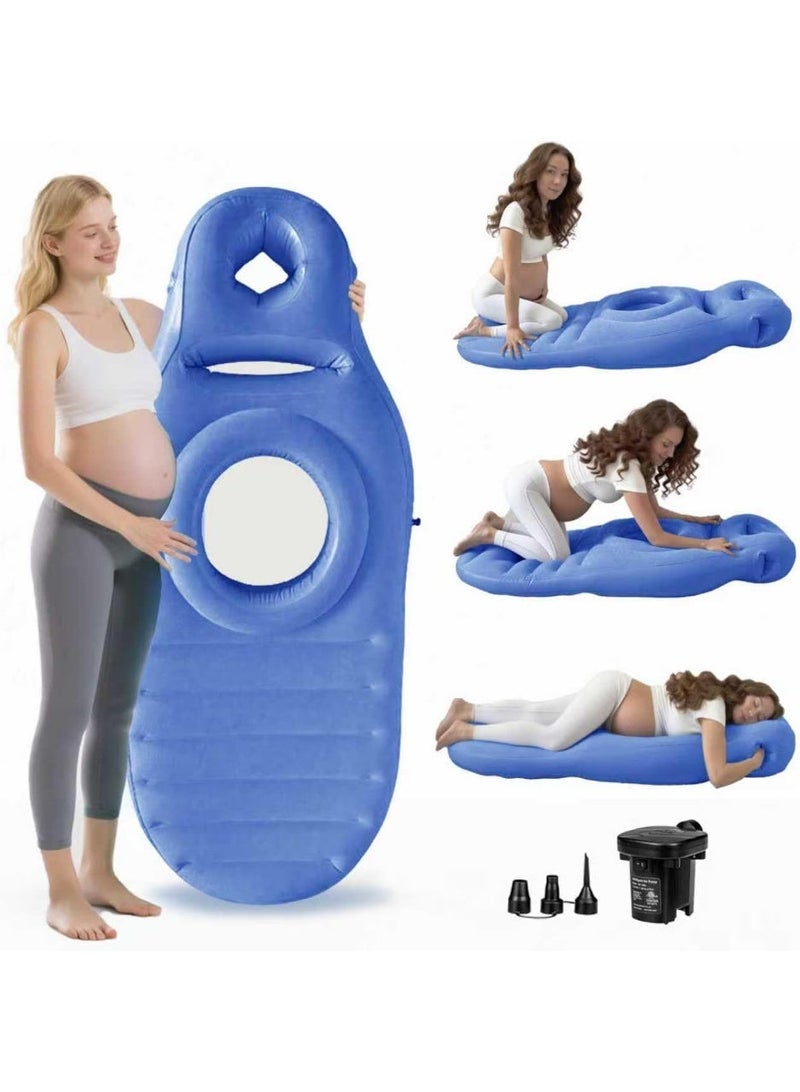 Y&D （Lavender）175*85 cm Pvc Inflatable Maternity Cushion Plopping Mattress Concave And Convex Comfortable Maternity O-Shaped Sleeping Pillow Inflatable Sleeping Mat - Image 3